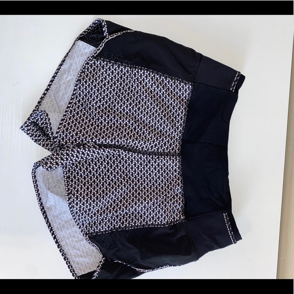 lululemon athletica Black and White Printed Athletic Shorts